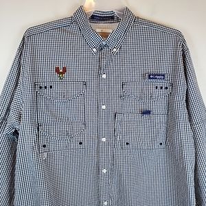 Columbia PFG Super Bonehead Fishing Checkered Long Sleeve Button Down Shirt L